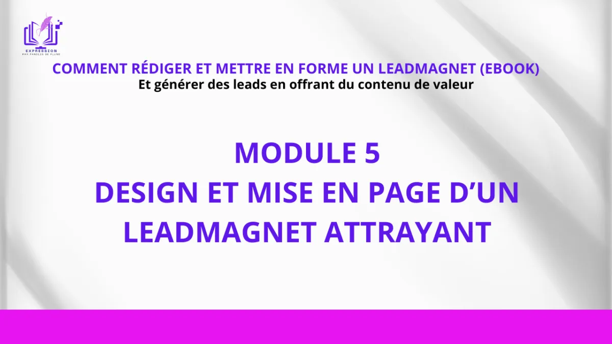 Design et mise en page d'un leadmagnet