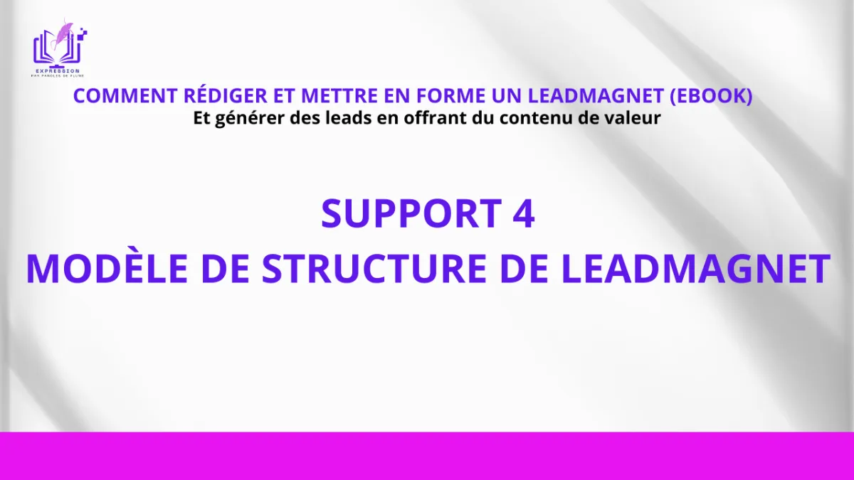 Strucutre/plan de leadmagnet template