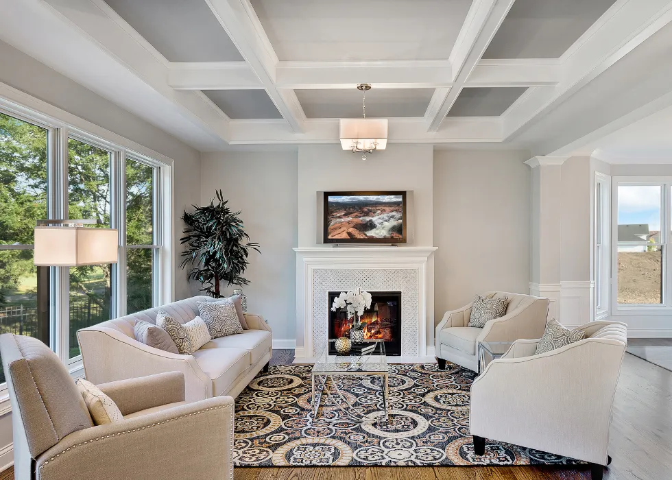 Interior home renovation featuring an open concept living room with modern finishes by Miami Builders.