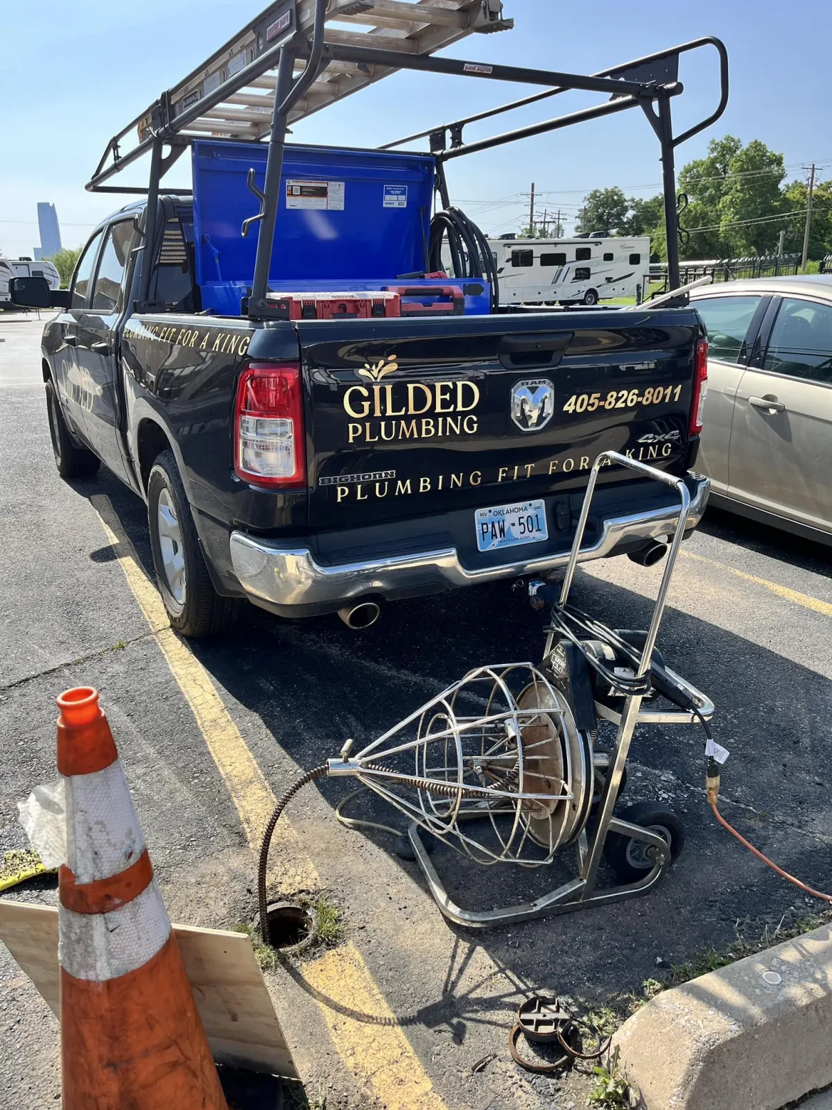 Gilded Plumbing Black Truck in Guthrie, OK