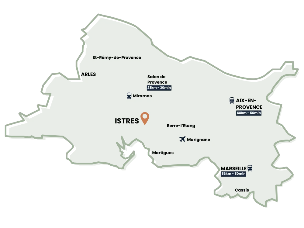 Carte Istres - Proximité avec les sites industriels