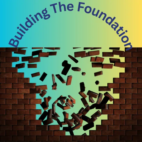 Image of Building The Foundations Bricks Falling down