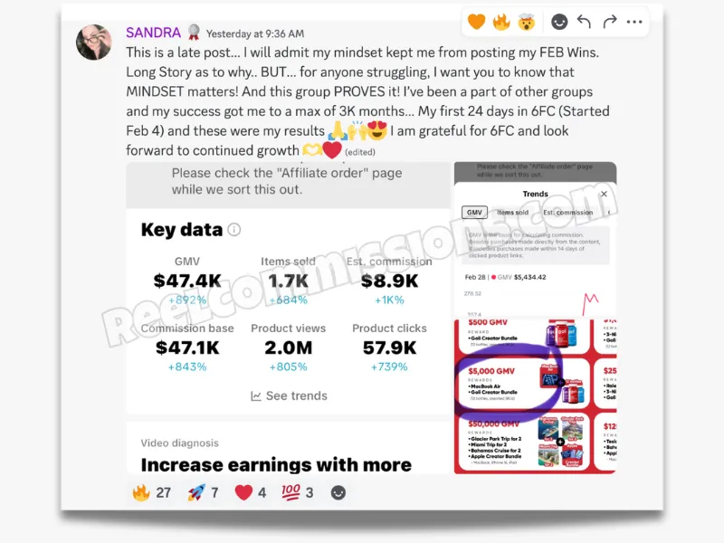 SCREENSHOT - TikTok Shop Affiliate Wins