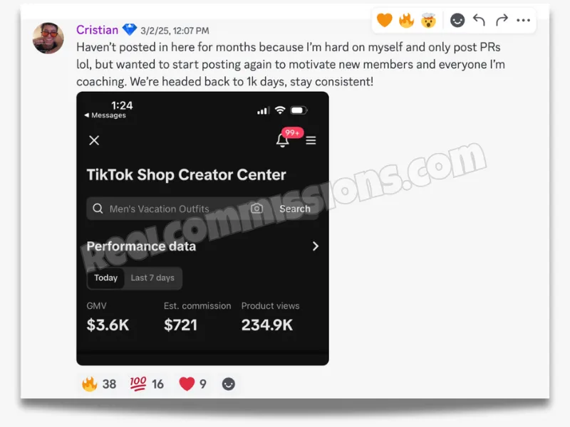 SCREENSHOT - TikTok Shop Affiliate Wins