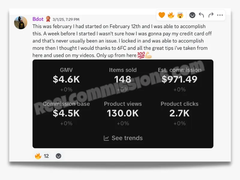 SCREENSHOT - TikTok Shop Affiliate Wins