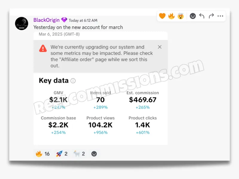 SCREENSHOT - TikTok Shop Affiliate Wins