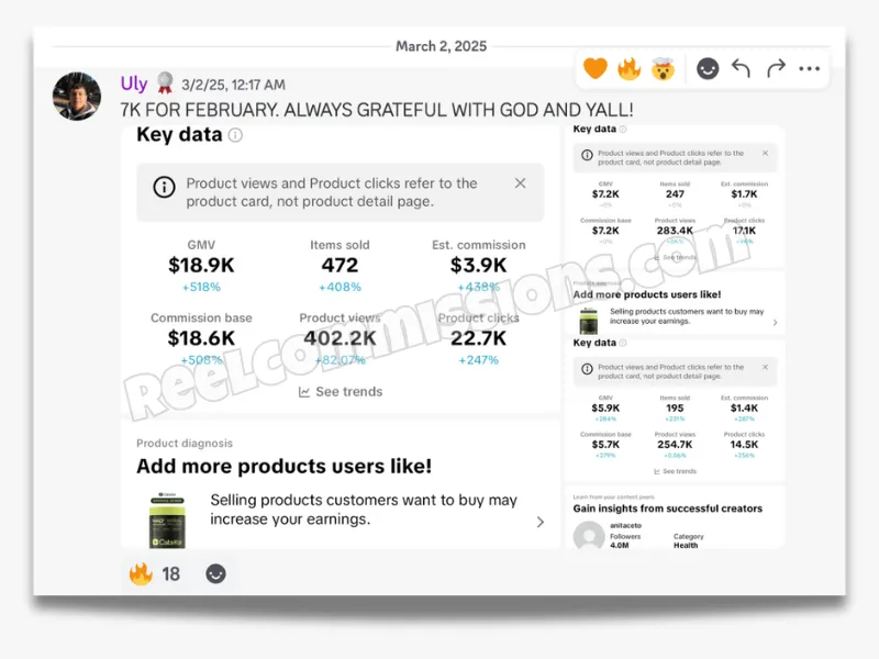 SCREENSHOT - TikTok Shop Affiliate Wins