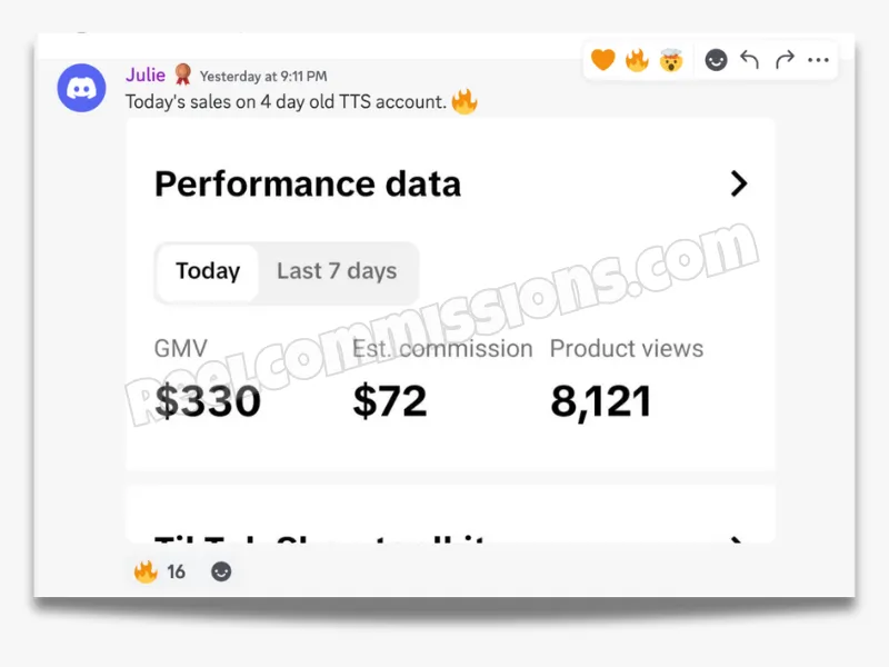 SCREENSHOT - TikTok Shop Affiliate Wins