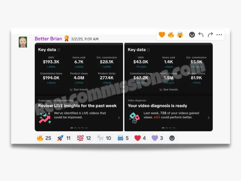 SCREENSHOT - TikTok Shop Affiliate Wins