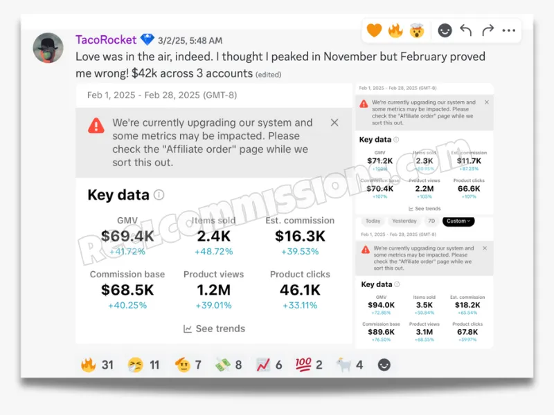 SCREENSHOT - TikTok Shop Affiliate Wins