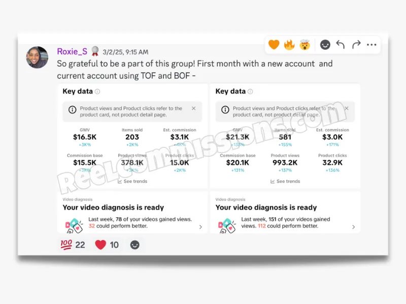 SCREENSHOT - TikTok Shop Affiliate Wins