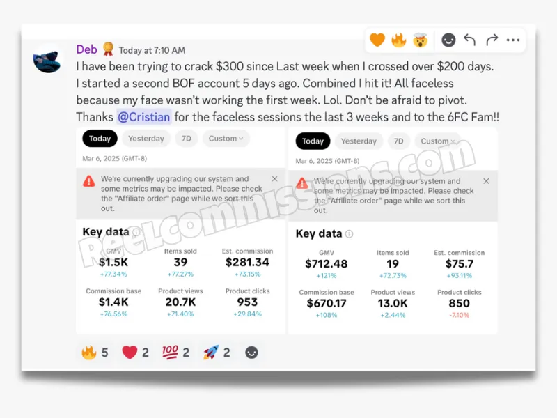 SCREENSHOT - TikTok Shop Affiliate Wins