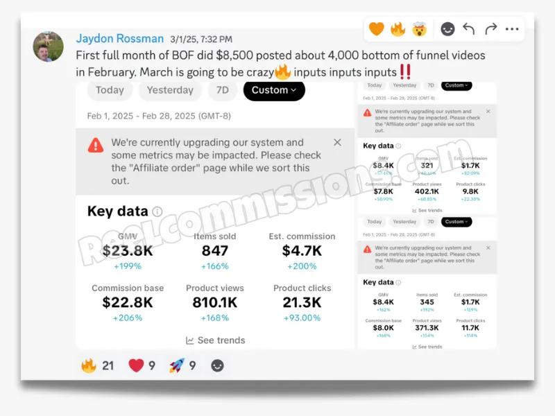SCREENSHOT - TikTok Shop Affiliate Wins