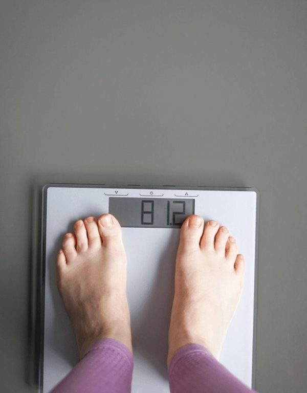 Feet on a scale