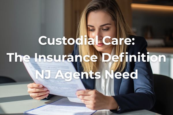 NJ insurance agent reviewing a long-term care insurance policy with a client at a kitchen tableCategory
