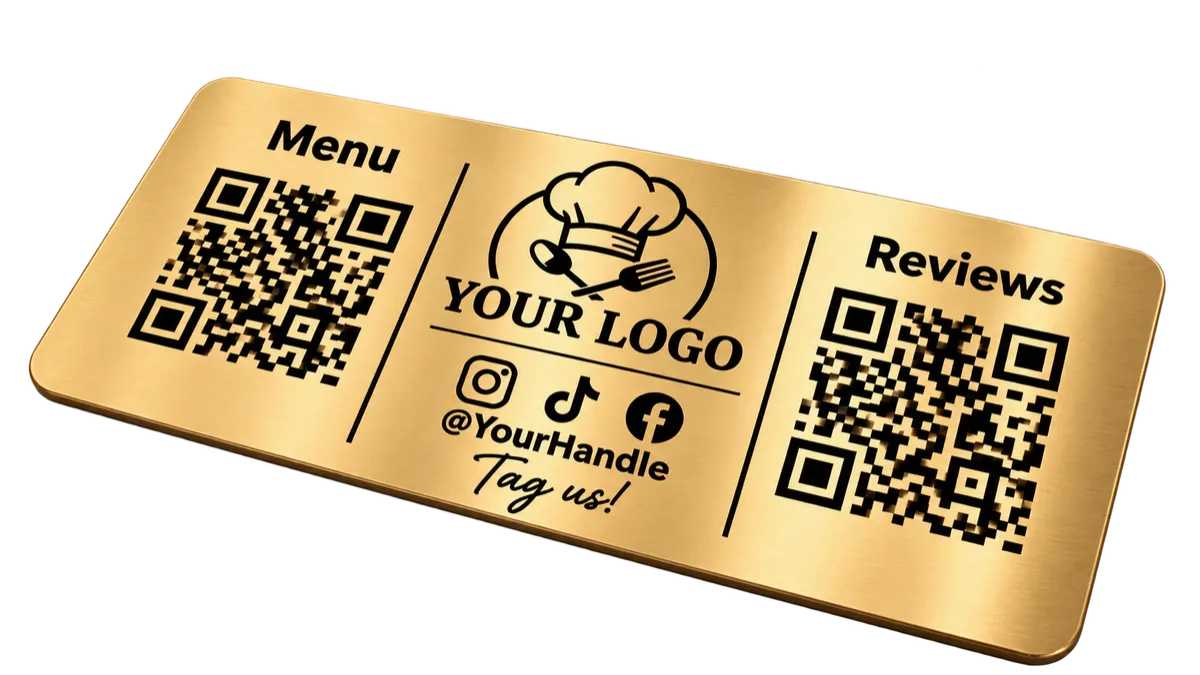 Growth Plaque in Brushed Gold Finish with NFC and QR Scan Features