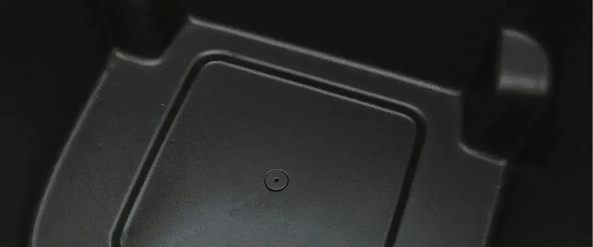  Interior of a clean black trash bin after professional cleaning