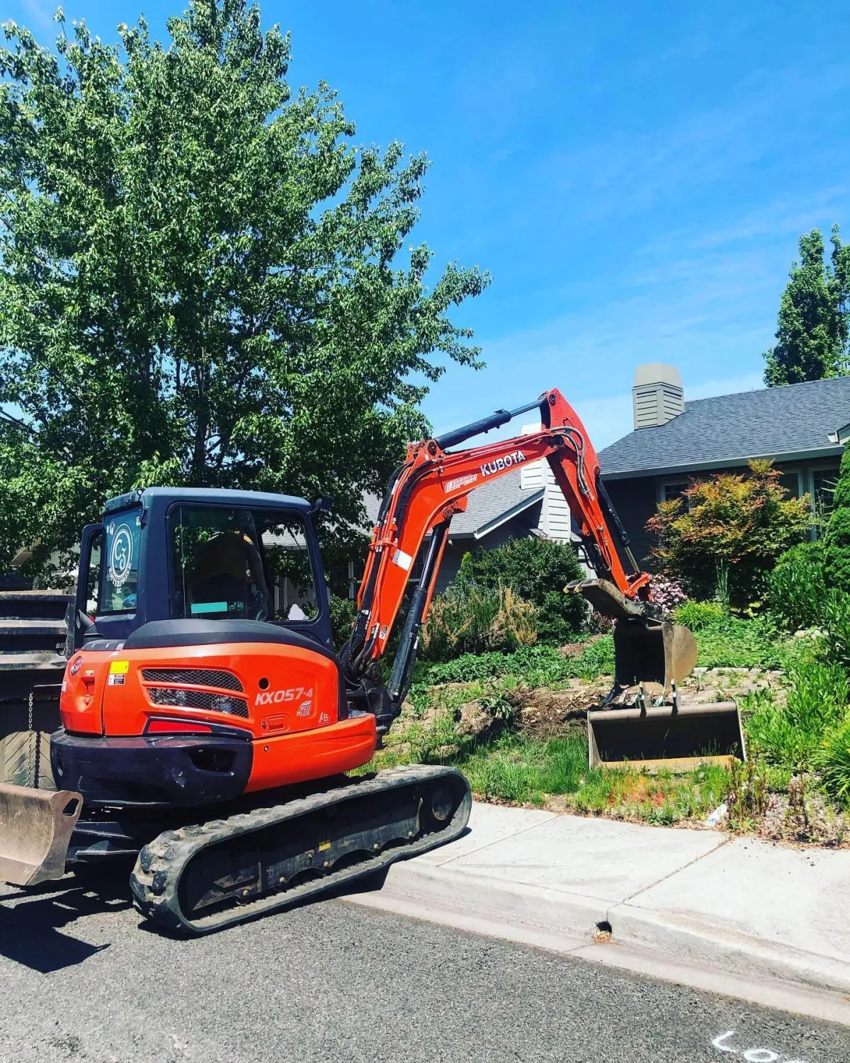 Excavator doing some clearing of vegetation in Ashland, Oregon