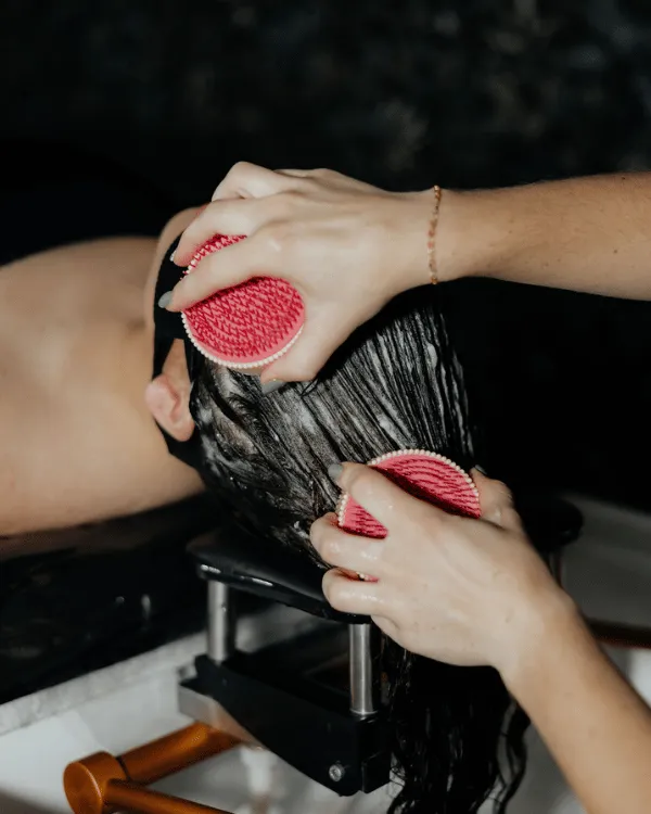 Client receiving the 80-minute Ultimate Head Spa Experience at Hana Head Spa