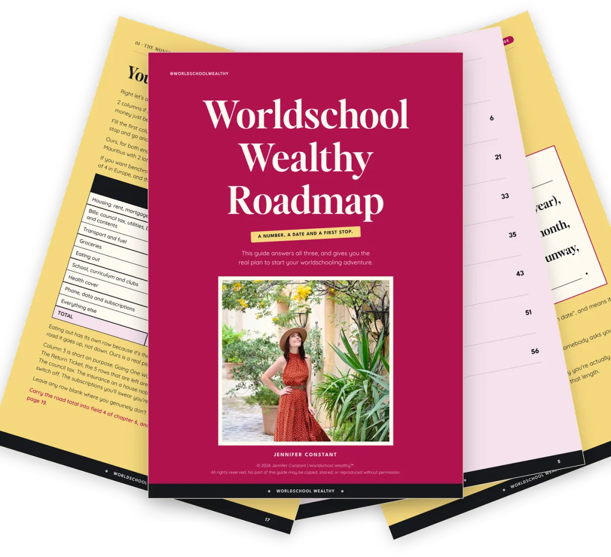The Worldschool Wealthy Roadmap, fanned pages