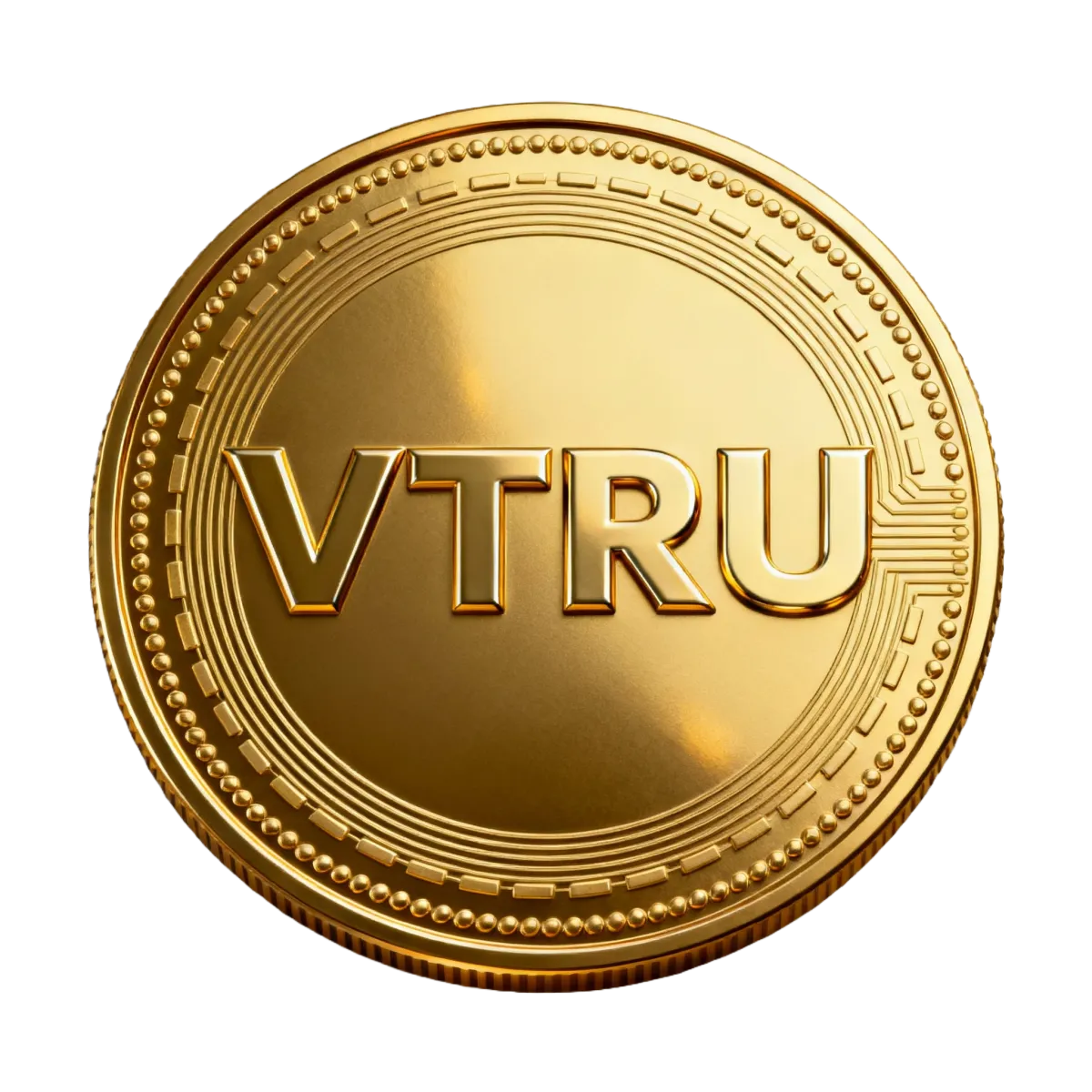 Photorealistic modern crypto token with glossy teal highlights and subtle metallic purple rim