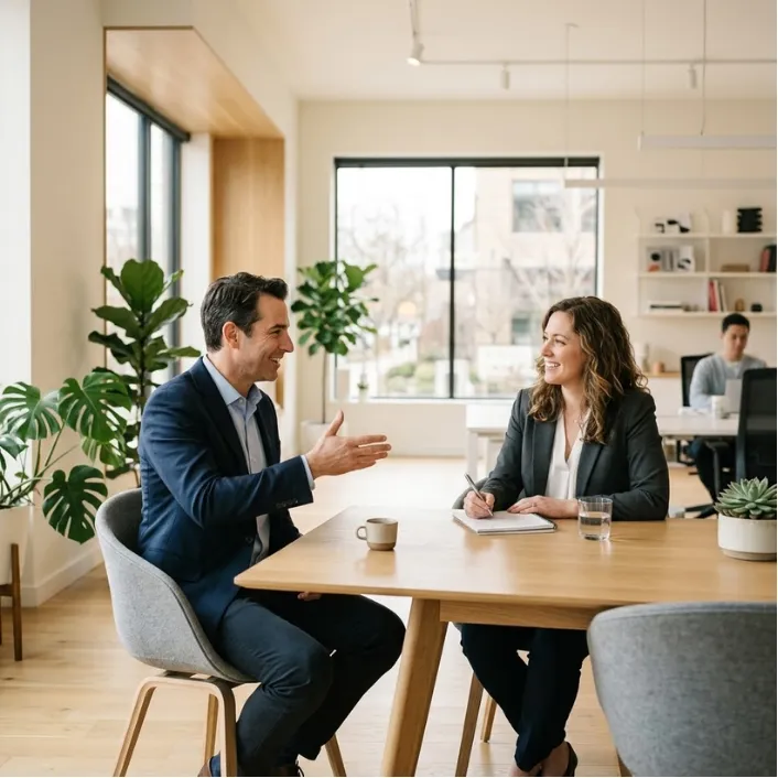 Service professional working