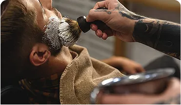 haircut and hot towel shave