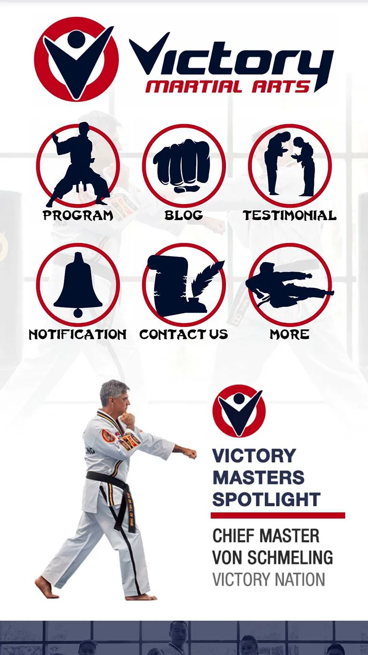 Victory Martial Arts App Mockup