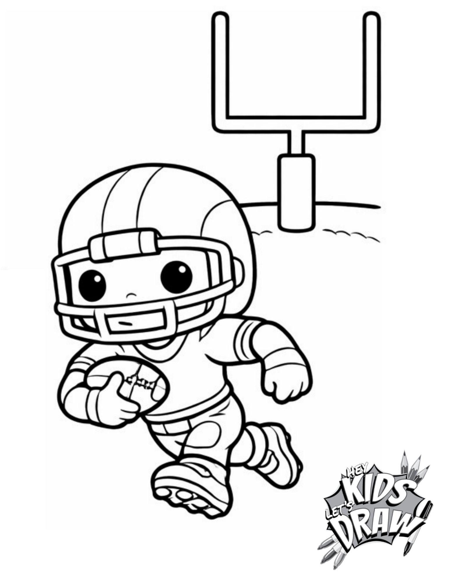 Hey Kids, Let's Draw - Football Player