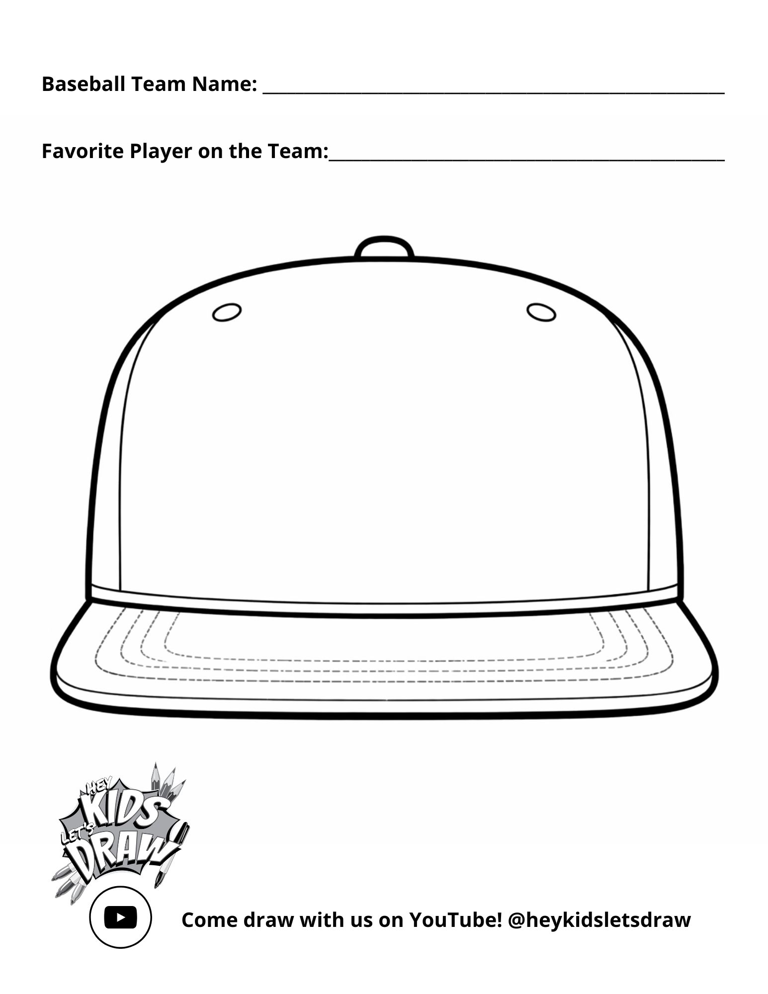 Draw your own baseball hat designs