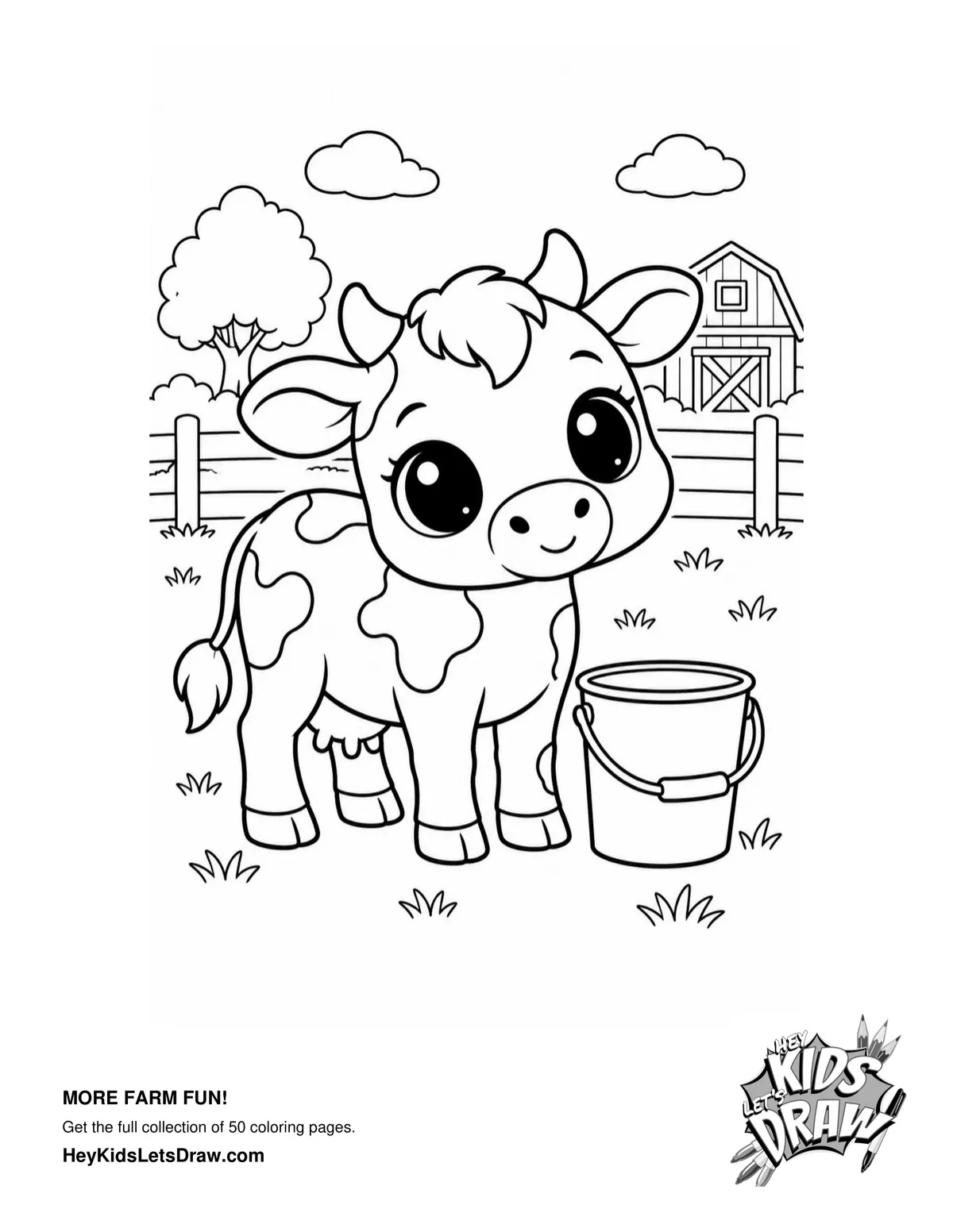 Hey Kids, Let's Draw - Farm Animals and More