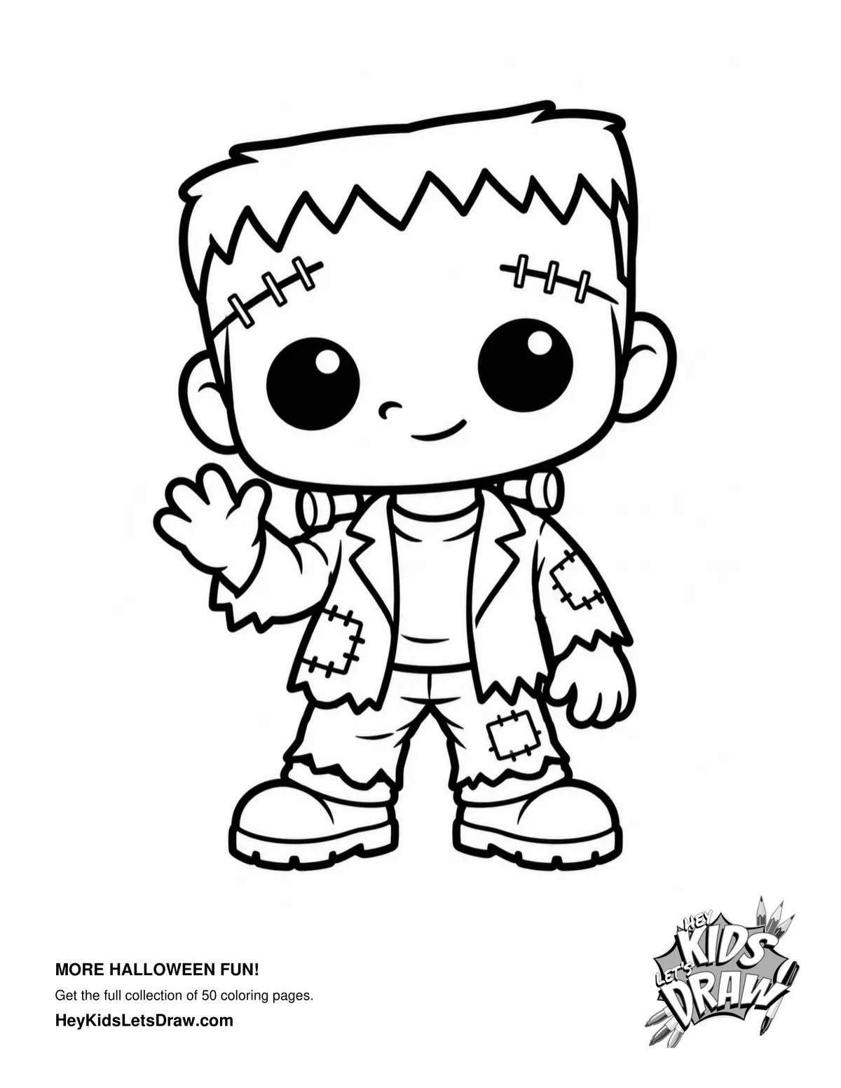 Hey Kids, Let's Draw - Halloween Coloring Pages