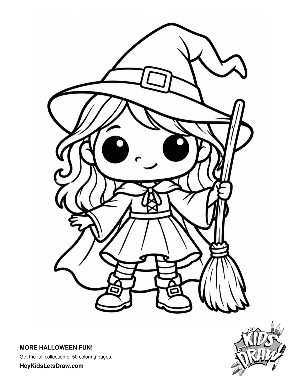 Hey Kids, Let's Draw - Halloween Coloring Pages
