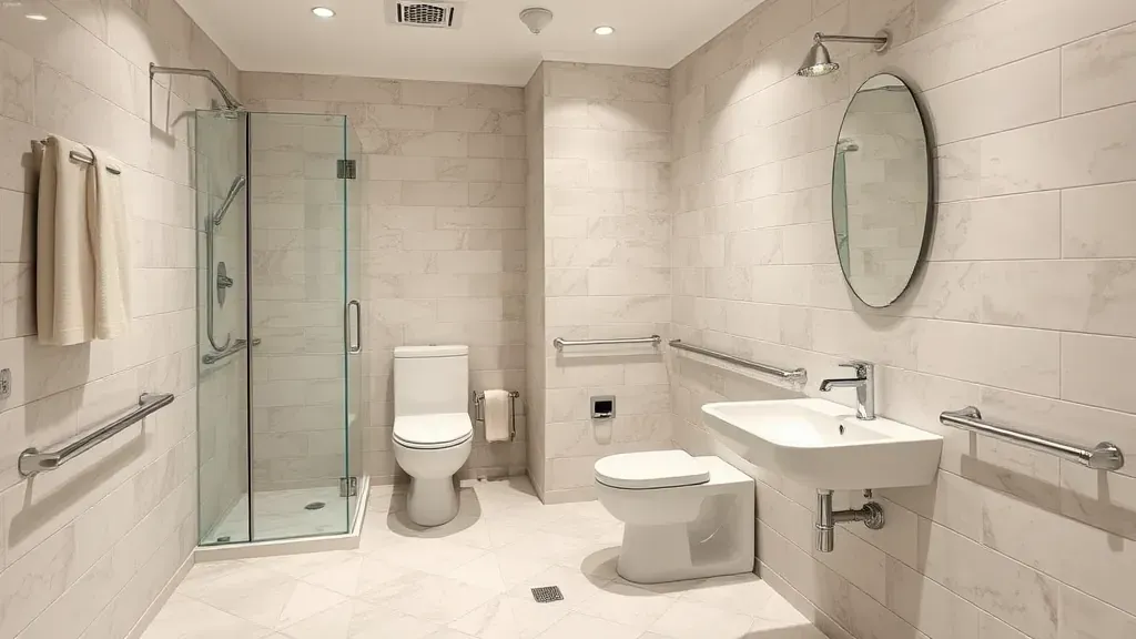 Handicap Accessible Bathroom projects in Los Angeles CA showcasing modern design and functionality