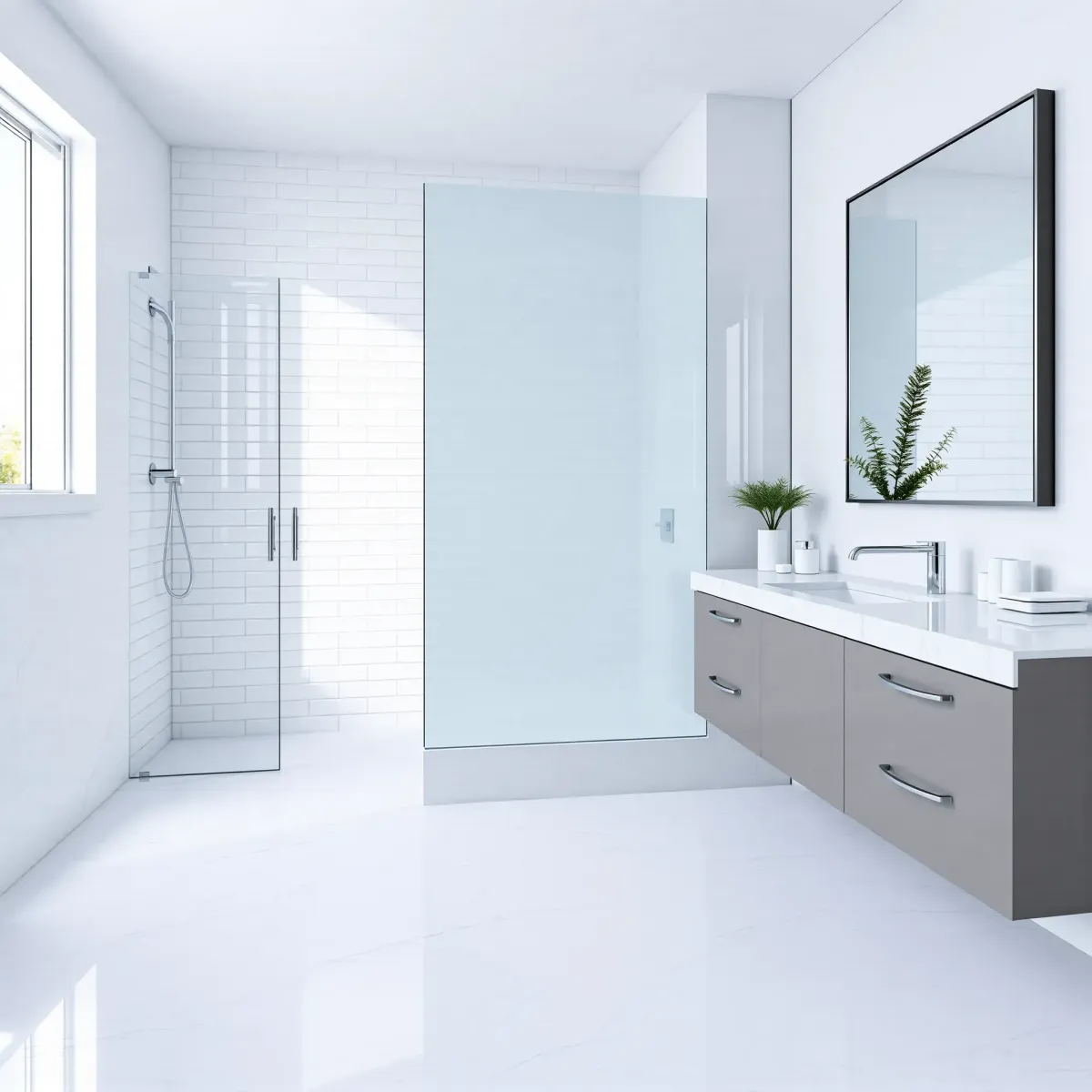 Beautiful bathroom remodel in Lomita, CA showcasing modern fixtures and elegant design.