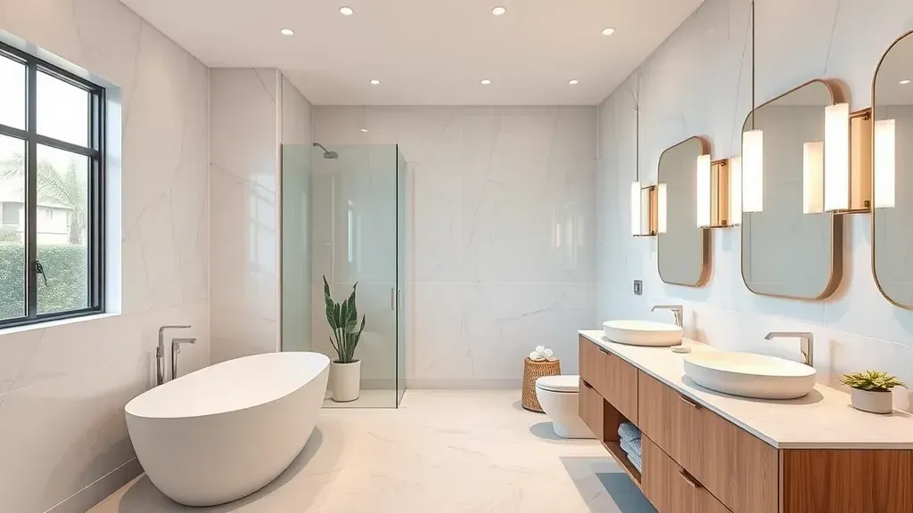 Bathroom Remodeling in West Los Angeles CA showcasing modern design and stylish fixtures.