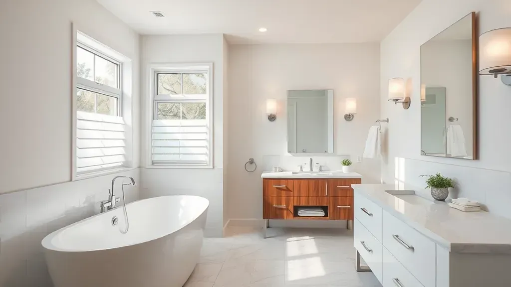 Bathroom Remodeling in Windsor Hills, CA showcasing modern fixtures and elegant design elements.