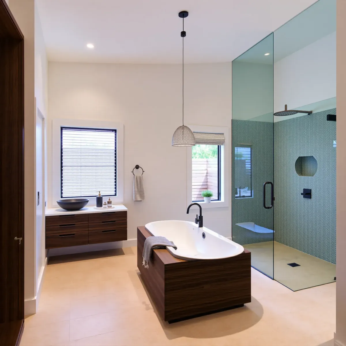 Beautiful bathroom remodeling in Venice, CA with modern fixtures and stylish design.