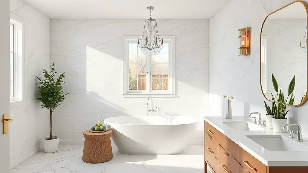 Bathroom Remodeling in West Adams, CA showcasing modern fixtures and elegant design elements.