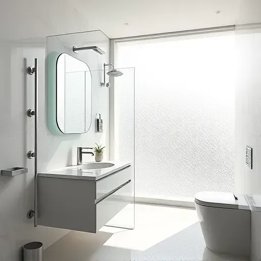 Freshly renovated small bathroom in Los Angeles with modern fixtures, glass shower, and elegant lighting accents.