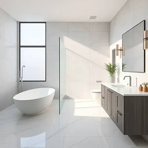 Beautifully remodeled modern bathroom in Los Angeles featuring elegant tiles, stylish fixtures, and natural lighting.