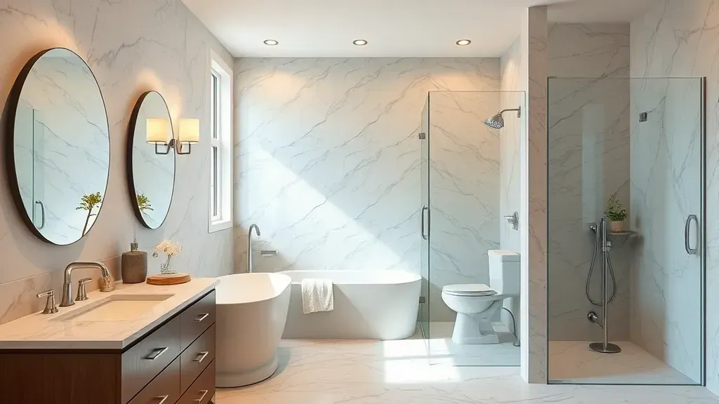 Bathroom Remodeling in Rancho Park, CA with modern fixtures and elegant design elements.