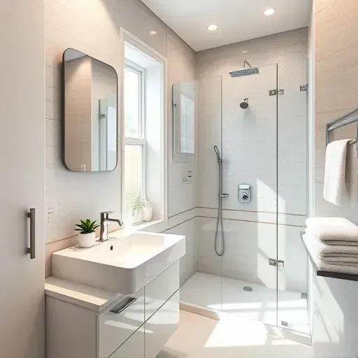 Freshly remodeled small bathroom in West Adams CA with modern fixtures, frameless shower, and bright natural light.