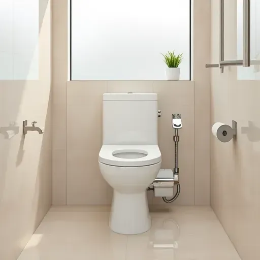 Newly installed modern white toilet in a sleek bathroom with polished tiles, natural light, stainless fixtures, and greenery