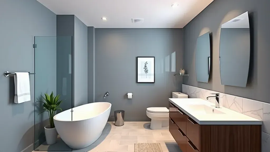 Financing options for bathroom remodeling interior showcasing modern designs in Los Angeles California.