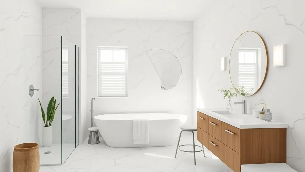 Bathroom Remodeling in Mid Wilshire CA showcasing modern design and elegant fixtures.