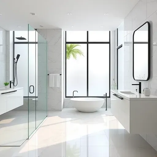 Bathroom remodeling design in Los Angeles featuring modern fixtures, stylish tiles, and elegant accents.