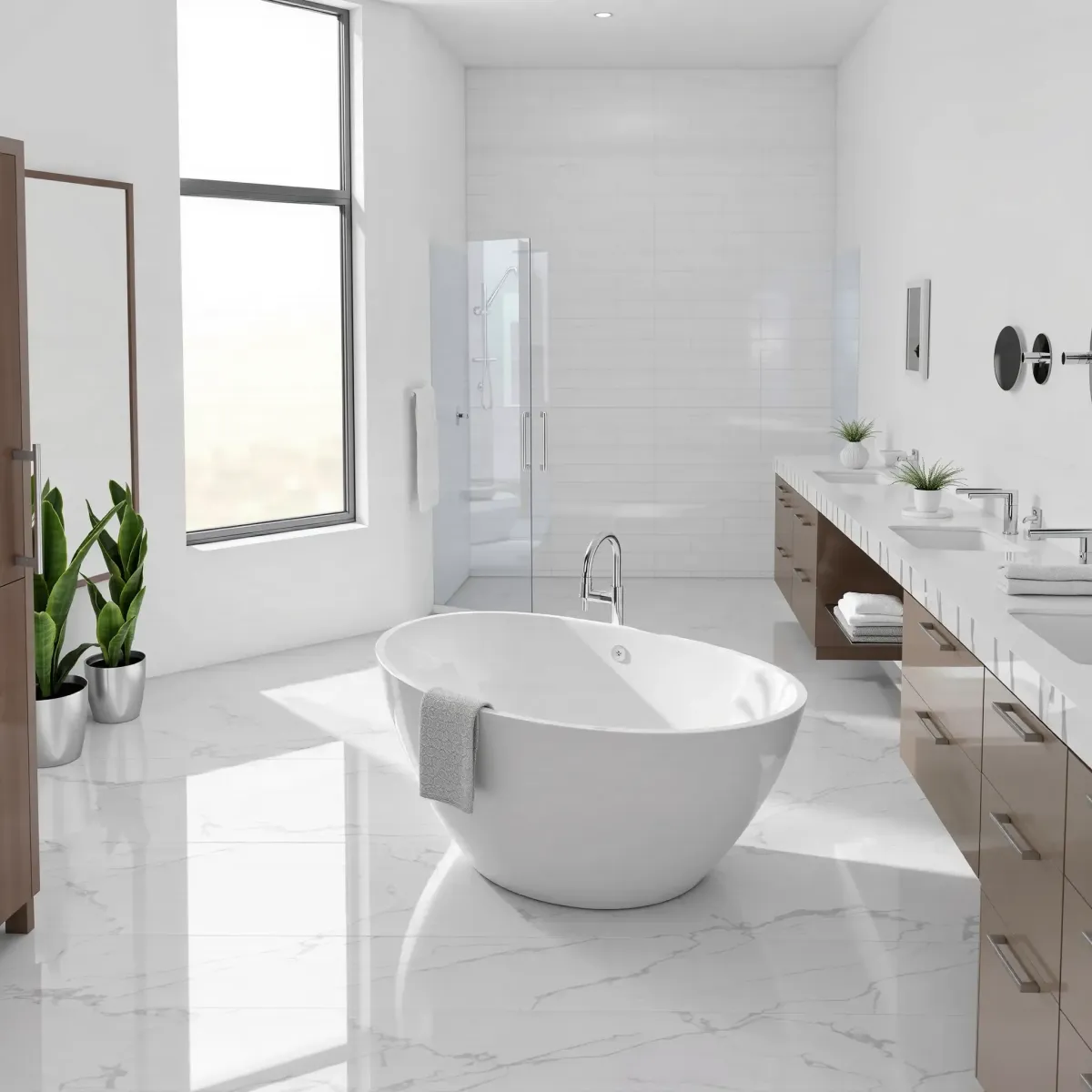 Beautiful bathroom remodeling in Torrance, CA with modern fixtures and elegant tile designs.