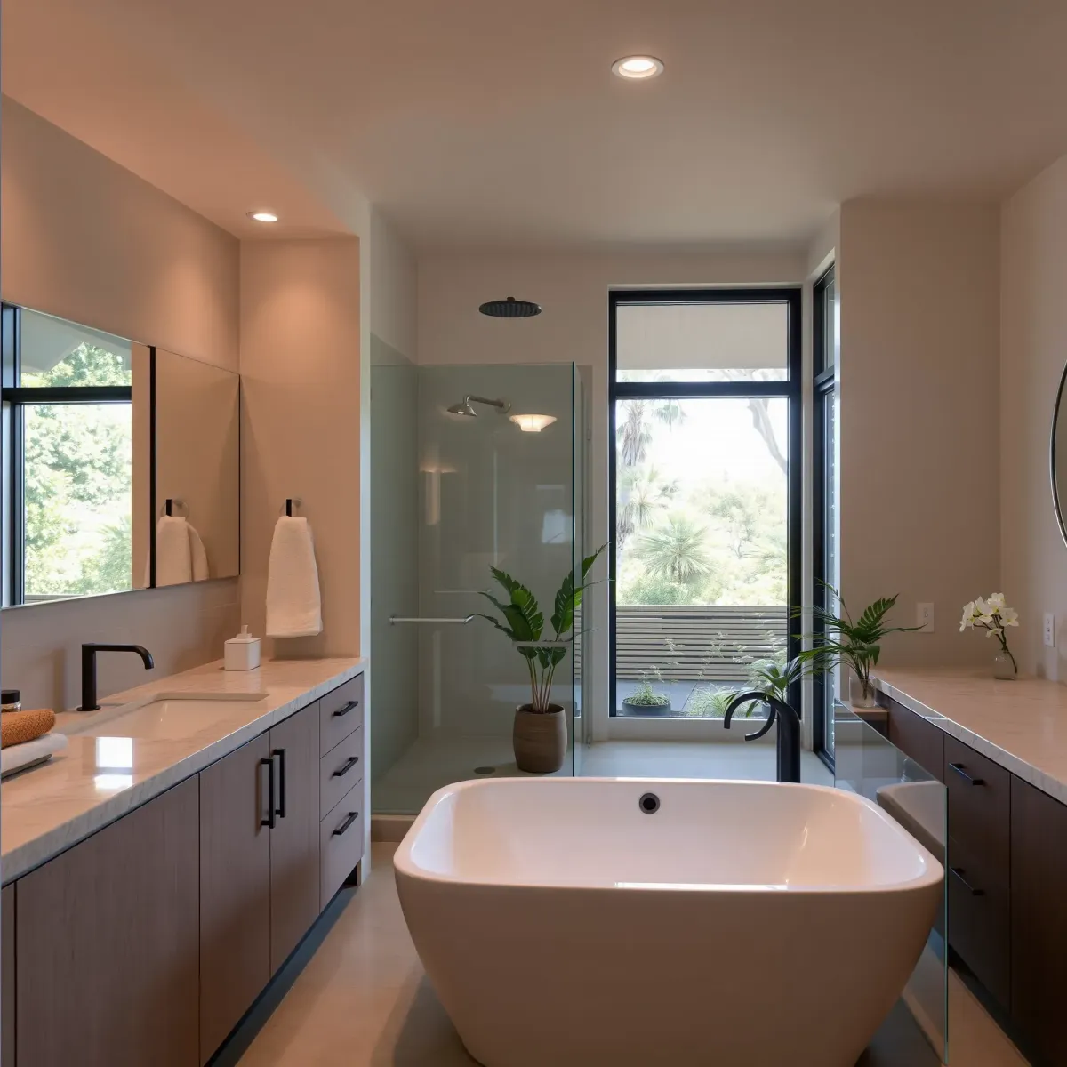 Beautiful bathroom remodeling in Mar Vista, CA with modern fixtures and stylish design.