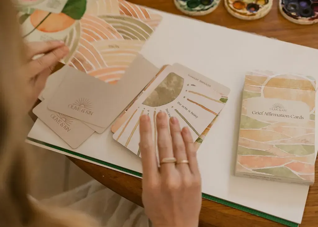 Olive and Kin handmade memorial stationery and ceramic urns for families after loss